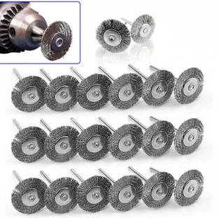 uptodateprouducts 20Pcs 22mm Steel Wire Wheel Brushes for Metal Rust Removal Polishing Brush Steel Cutting Rotary Brush for Mini Drill Rotary Tool 20Pcs 22mm Steel Wire Wheel Brushe Rotary Bit Set