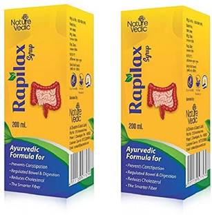 Nature Vedic Rapilax Syrup |Ayurvedic formula for Digestive,Constipation & Gastric Relief, Helps Improve Bowel Habits |200 ml each