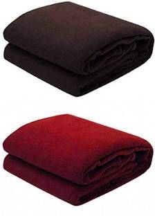 AHVJOY Solid Single Fleece Blanket for  AC Room