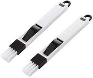 BAPUJI ENTERPRISE BAPUJI ENTERPRISE Plastic Corners & Edges Dust Multipurpose Use Cleaning Brush for Window Frame, Keyboard with Mini Dustpan, 2-Pieces, White Plastic Wet and Dry Brush