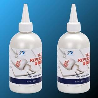 Tomex Tile Reform Glue | Tiles Gap Filler Agent, Waterproof Grout Sealant Agent For Kitchen, Bathroom, Balcony, Terrace (set of 2) Crack Filler (560 ml) Crack Filler