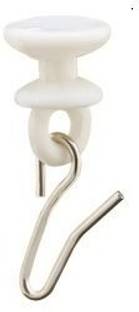 VicTac Plastic Runner for C Channel/Curtain Track with Metallic Hooks - 20 Pieces Curtain Ring with Hook