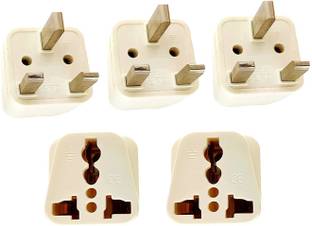 PagKis Set of 5 - UK Universal Flat 3 Pin Socket - UK Travel Power Plug Adaptor India To UK, UAE, Hong Kong Adapter Three Pin Plug