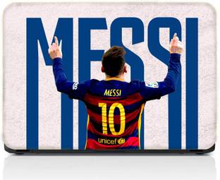 gray wall Messi Font Vinyl Laptop Skin Compatible for 13.3 inch