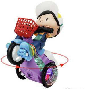 Galaxies Stunt Tricycle Bump and Go Toy with 4D Lights, Dancing Toy, Battery Operated Toy Plastic for Boys Girls - Multi Color