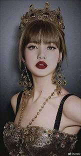 Lisa Blackpink Crown How You Like That Kill This Love Square One Square Up Matte Finish Poster Paper Print
