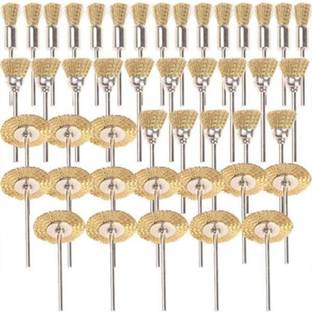 uptodateprouducts 45 PC Brass Wire Wheel Brushes Wire Brushes Set for Accessories Rotary Tools Polish Clean Brass Wire Brushes Rotary Bit Set