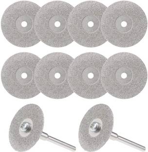 uptodatetools 10 Pcs 25mm Diamond Cutting Wheels Cut Off Wheel with 2 Pcs Mandrels for Rotary Tool Rotary Bit Set