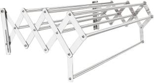 SMART SLIDE 8 Rod x 24 Inches (16 Feet Drying Space) Rod Rust-Free Stainless Steel Expandable & Foldable Wall Mounted Clothes Drying Rack / Cloth Dryer Stand / Towel Holder for Indoor/Outdoor/Bathroom/Balcony 24 inch 8 Bar Towel Rod