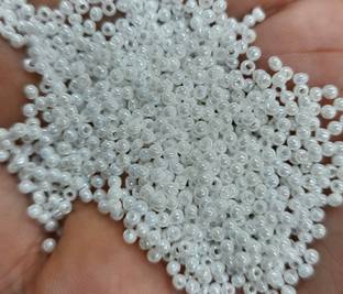 The Unique ® High Quality Glass Seed Beads White Colour for Craft, Jewellery Making, Decoration, Aari / Maggam Embroidery Work 100gm