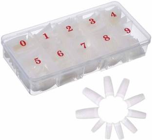 THR3E STROKES Artificial False Nails for Professionals Pack of 500 Pieces (French Nails)(Fake Nails, False Nails)(White)(Reusable) White