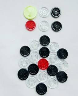 R D SPORTS MALL "High Class Transparent Carrom Coins/Pawns For Carrom Board Carrom Pawns
