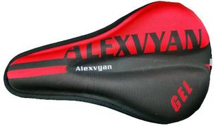 AlexVyan Red & Black Bicycle Soft Gel Saddle Cover (11*7.5 Inch) Cushion Pad City Cycle Bicycle Seat Cover, Saddle Cover Free Size