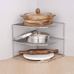 METRO STEEL Chakla/Belan Kitchen Rack Steel Chakla Belan Corner, Stainless Steel Kitchen Corner,