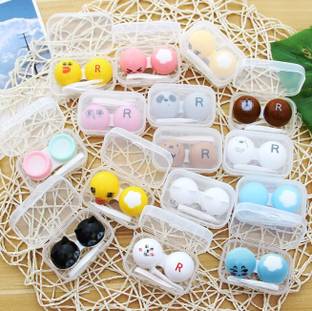 Gold Look travel mini lens case cartoon design random color (1pc only) kit