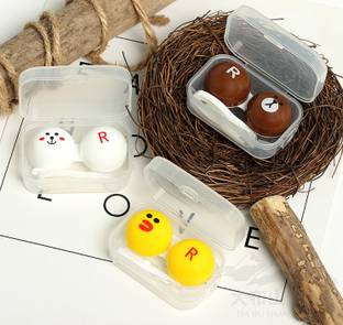 Gold Look multi color (1pc only) travel mini lens case design kit