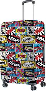 NASHER MILES Boom Design Polyester 65 cm (24 Inch) Medium Protective Luggage Cover - Boom Design Luggage Cover