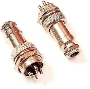 ERHIndia (Pack of 2 ) Aviation Plug Male Female Wire Panel Metal Connector 4 Pin Connector Socket Plug Metal Circular Connector Cable 4 Pin (2 Pcs) MRS Pin
