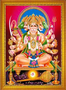 CRAFTSCORNER PANCHMUKHI HANUMAN JI PHOTO Religious Frame