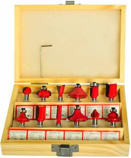uptodatetools 1/4"Inch Shanks Router Bit Set Shank Tungsten Carbide Bits for Woodworking 12 Pcs
