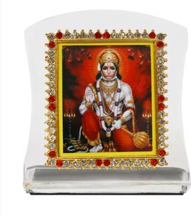 Bismaadh Religious Idol Acrylic Showpiece Figurine for Car Dashboard, Home & Office Décor (Hanuman Ji) Decorative Showpiece  -  10 cm