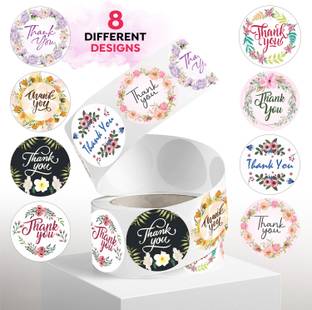 CLICKEDIN 3.81 cm Mixroll-500pcs-6 Self Adhesive Sticker