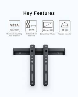parth 14 to 32 Inches TV's Wall Mount Bracket For All Brands LED,LCD,OLED,UHD,4K,Plasma,Smart TV's, Te...