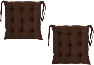 SSKWORLD Microfibre Solid Chair Pad Pack of 2