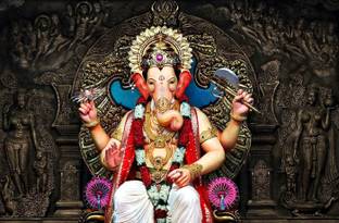 Ganesh Ji Poster | Shree Siddhivinayak Wall Poster | Ganpati Maharaj wall poster | Gajanand Poster for Office and Home without Frame Paper Print