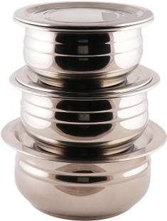 Mohini steels STEEL HANDI/DONGA SET(3 PCS SET) Handi 5 L with Lid