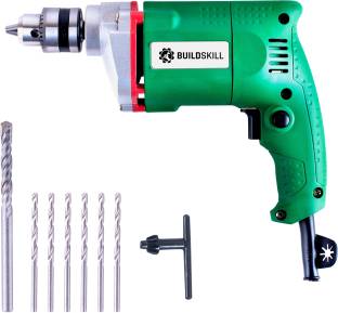 BUILDSKILL 10MM Professional Powerful Heavy Drill Machine with 7 High Quality Bits BED1100-Greenbits P...