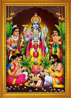 CRAFTSCORNER Lord Vishnu Ji Photo Frame Religious Frame