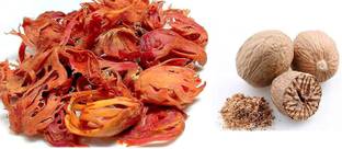 Organic Bites Whole Spice Combo of Mace Javitri 50 Grams Nutmeg Jayphal 50g (Total 100 gm)
