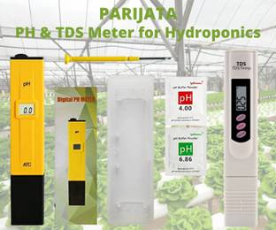 Parijata Digital tds meter, ph meter, temperature meter combo for water testing for pool, aquariums, hydroponics, drinking water, pen type meter, Set of TDS and ph meter Digital TDS Meter