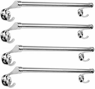 LABATHWAYS 24-INCH Stainless Steel Towel Bar/Holder | Bathroom Towel Rod Holder | Wall Mounted Hand Towel Rail for Kitchen and Washroom (Pack of 4) Silver Towel Holder