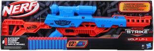 Nerf Alpha Strike Wolf LR-1 Blaster with Targeting Scope ,12 Official Elite Darts ,Breech Load, Pump Action, Easy Load-Prime-Fire Guns & Darts