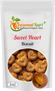Seasonal Kart Sweet Flavour Heart Biscuits (Sweet Biscuits) Heart Shaped Biscuits Cookies Biscuit