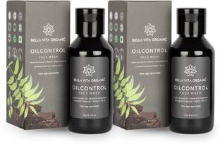 Bella vita organic Oil Control Detan Removal With Activated Charcoal & Neem For Deep Cleansing, Dirt Removal & Skin Brightening  (115 gm x 2) Face Wash