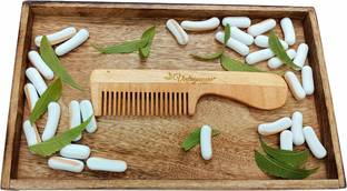 Vintageware Neem Wood Comb With The Benefits of Reduce Hair fall and Help In Hair Growth for Men and Women (Plain Hand Grip)