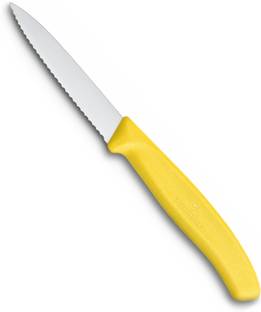 Victorinox 1 Pc Stainless Steel Knife Paring knife wavy edge, pointed tip, 8 cm-yellow