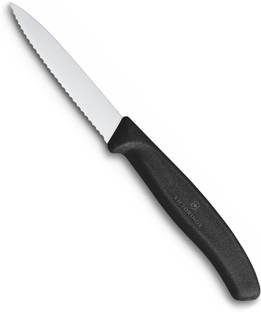 Victorinox 1 Pc Stainless Steel Knife Paring Knife Wavy Edge, Pointed Tip, 8 Cm-black