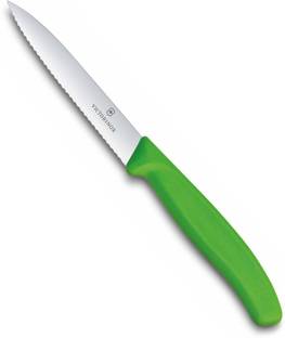 Victorinox 1 Pc Stainless Steel Knife Paring Knife Wavy Edge Pointed Tip 10 Cm-green