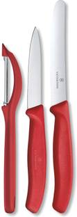 Victorinox 3 Pc Steel Knife Set Paring Knife Set With U Peeler, 3 Pieces-red