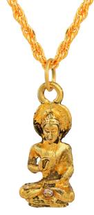 morir Antique Gold Finish Tibetan Amitabha Buddha Pendant Prayer Buddhist Necklace Jewellery For Men Women Gold-plated Brass Pendant
