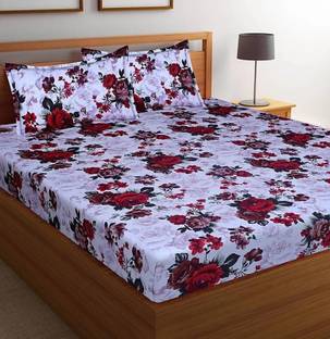 HSR Collection Cotton Double Flat 180 TC Printed Bedsheet