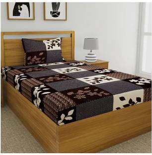 HSR Collection Cotton Single Flat 180 TC Printed Bedsheet