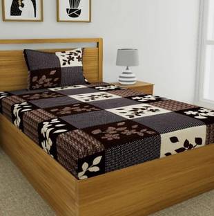 HSR Collection 180 TC Cotton Single Printed Flat Bedsheet