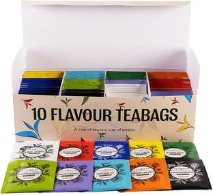 TeaSwan 10 Flavour Tea Bags| 10x10 Bags Green Tea Bags Box