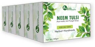 ARAMINTA MEDI ENTERPRISE ORGANIQUE Pure Natural Herbal & Handmade Neem Tulsi Soap Skin Lightening & Brightening Soap For All Skin Type-COMBO Pack of 05()