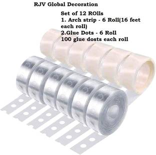 PARTY MIDLINKERZ Balloon Arch Strip 6 Rolls of 5 m Each and 6 Roll 100 dots each glue roll